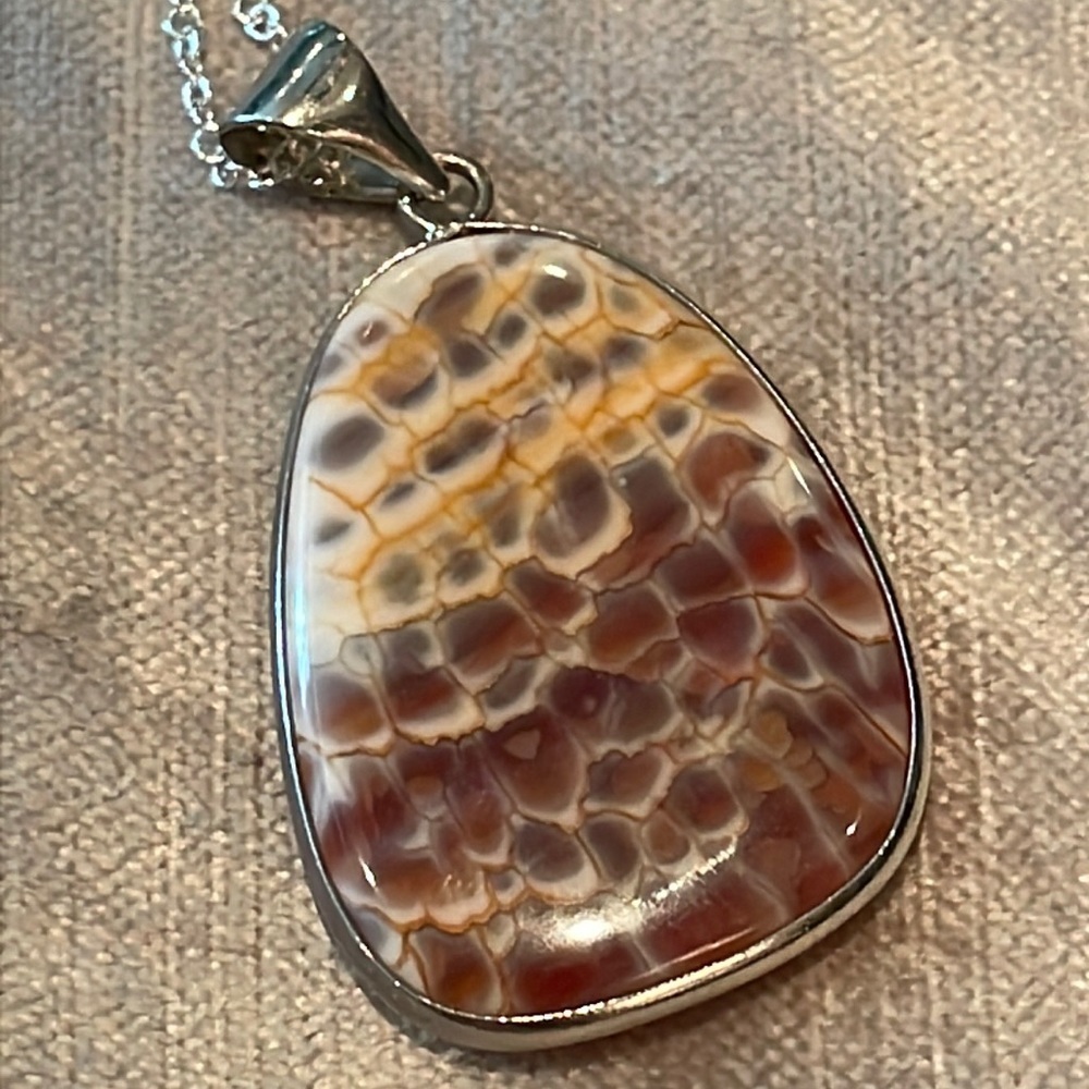 Tiger Cowie Spider Jasper Pendant Necklace